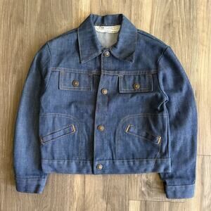 Vintage 1960s Montgomery Ward Denim Jacket Boy's Size L 6 Selvedge